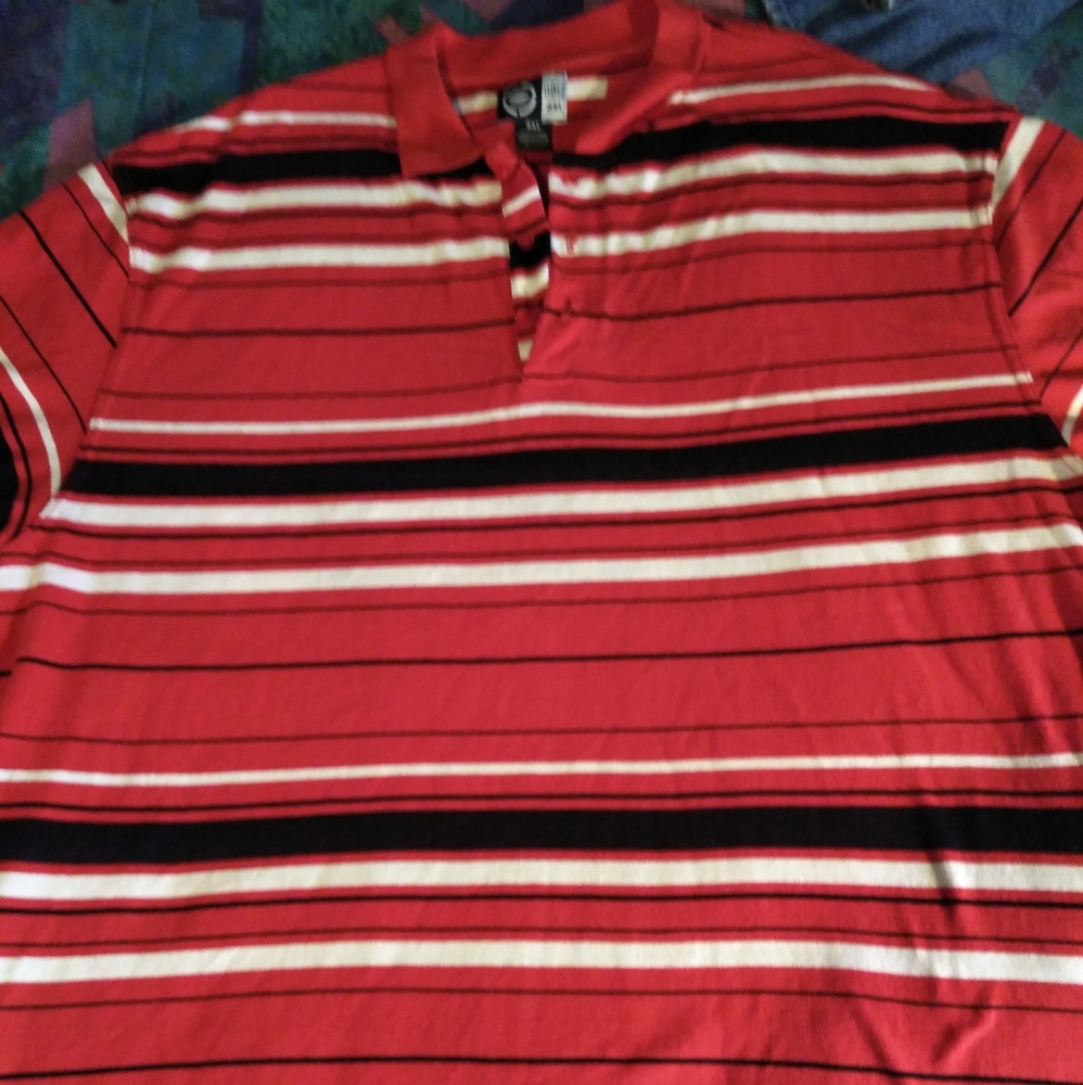 Mens clothing casual dress 3xl polo striped shirt